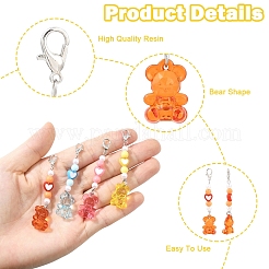 12 шт. 6 стильных подвесных украшений в виде медведя из акрила и эмали&nbsp;HJEW-YW00172