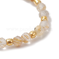 Кольца-растяжки из натурального золота с рутиловым кварцем для женщин&nbsp;RJEW-JR00868-11