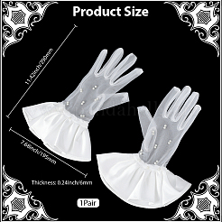 Перчатки невесты из полиэстера и кружева&nbsp;AJEW-WH20120-23F