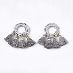 Подвески с кисточками из поликоттона (полиэстер&nbsp;LS-FIND-Q077-12