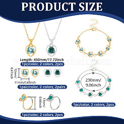 Стеклянный набор украшений в форме сердца&nbsp;SJEW-HY0001-13B