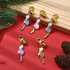 Украшение подвески из эмали из сплава кошки&nbsp;HJEW-JM01476