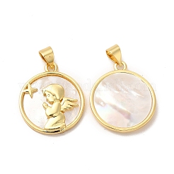 Латунная обшивка стойки с подвесками из ракушек KK-B068-32G