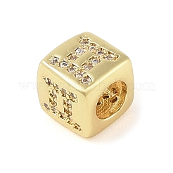 Латунь микропаве прозрачный кубический цирконий европейский бисер&nbsp;KK-K368-01G-03