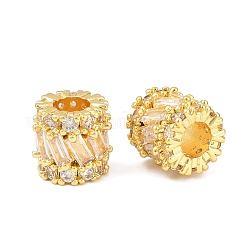 Колонна латунные микропаве прозрачные кубические цирконии европейские бусины&nbsp;KK-C142-09G