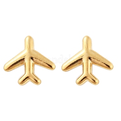 Маленькие серьги-гвоздики в форме самолета из нержавеющей стали 304 с булавками из нержавеющей стали 316 для женщин&nbsp;LS-EJEW-J043-01G