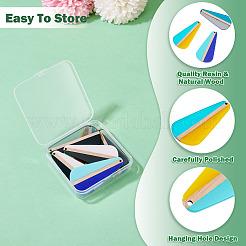 10 шт. подвески из прозрачной и непрозрачной смолы и дерева 5 цветов&nbsp;RESI-TA0004-66