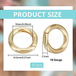 6 шт. латунные пружинные кольца-затворы&nbsp;KK-BC0014-90