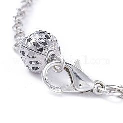 Железный браслет с полым круглым звеном и латунной кабельной цепью для мужчин и женщин&nbsp;KK-P082-02P-A