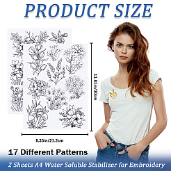 Эскиз водорастворимого средства для вышивания ПВА&nbsp;DIY-WH0514-020