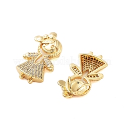 Подвески из латуни с покрытием из прозрачного кубического циркония&nbsp;KK-S379-09G-B