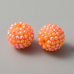 Акриловые бусины из горного хрусталя с цветным покрытием ab&nbsp;OACR-WH0036-17F