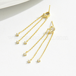 Элегантные серебряные серьги-кисточки с цирконом для повседневной женской одежды YG7714