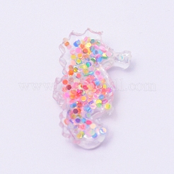 Аксессуары из прозрачных смоляных кабошонов с плоской задней крышкой&nbsp;RESI-WH0009-80