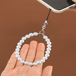 Сплав имитация жемчуга бусины мобильная цепочка&nbsp;AJEW-LP0006-19