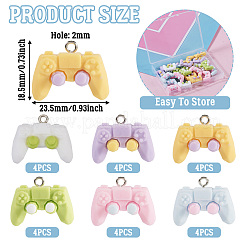 24 шт. 6 цвета непрозрачные подвески из смолы&nbsp;RESI-TA0003-34