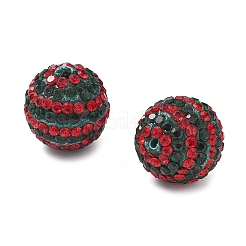 Рождественская тема полосатый узор полимерная глина стразы бусины&nbsp;CLAY-NH0001-01A