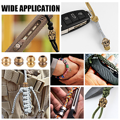 8 шт. 4 стиля для повседневного использования на открытом воздухе латунный парашютный трос европейские бусины&nbsp;KK-NB0003-64