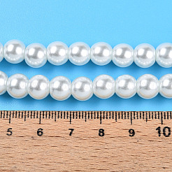 Экологически чистые стеклянные круглые бусины с жемчугом&nbsp;HY-A002-8mm-RB001-A
