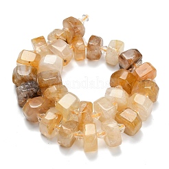 Бусы из натурального желтого гематоидного кварца&nbsp;G-L642-H13-7x14mm