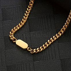 Ожерелья из кубинской цепи с геометрическим узором из нержавеющей стали&nbsp;DH3021