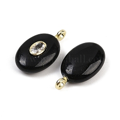 Подвески из натурального обсидиана и кубического циркония&nbsp;G-Z076-01G-12