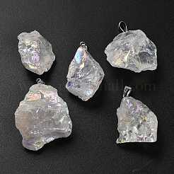 Подвески из гальванизированного необработанного натурального кварца&nbsp;G-Q481-20P-07