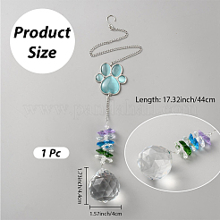 Стеклянный круглый подвесной ловец солнца&nbsp;AJEW-WH20130-15