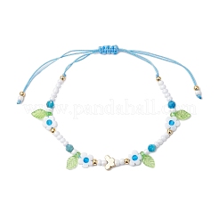 Браслеты из бисера ручной работы миллефиори из стеклянных бусин&nbsp;BJEW-MZ00165-02