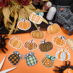 12 шт. 12 стиля тыквы полиэстер компьютерная вышивка ткань термоприклеиваемые/пришивные заплатки&nbsp;PATC-HY0001-97