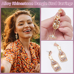 2 пара 2 стилей сережек-гвоздиков из сплава со стразами EJEW-UN0002-77