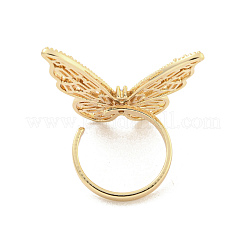 Латунные микро проложить манжеты кольца кубического циркония&nbsp;RJEW-I103-064G