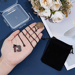 667 ожерелья из нержавеющей стали с цепочкой-коробкой&nbsp;NJEW-BBC0001-35E-EB