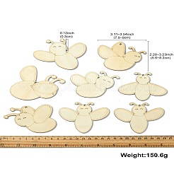 8 шт. 8 стиля подвесные украшения из дерева в форме пчел&nbsp;DIY-CJC0015-01