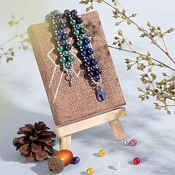 6мм многоцветные круглые стеклянные жемчужные бусины около 200шт для изготовления ювелирных изделий из ожерелья&nbsp;HY-PH0008-6mm-01M