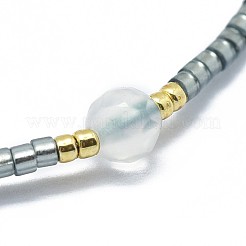 Регулируемые браслеты из бисера натурального агата&nbsp;BJEW-F391-A16