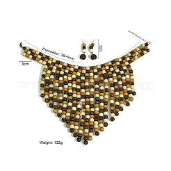 Комплекты из круглых деревянных бусин с подвесками и серег в стиле бохо&nbsp;FS-WG26D1A-02