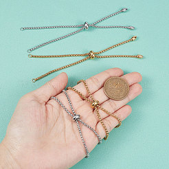 10 шт. 2 цвета регулируемые слайдер-браслеты из нержавеющей стали 304 изготовление&nbsp;STAS-BBC0001-85