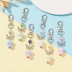 УФ-покрытие радужное переливающееся непрозрачное акриловое украшение с подвеской в виде гриба&nbsp;HJEW-JM01176