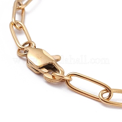 PVD вакуумное покрытие 304 нержавеющая сталь скрепки браслеты цепи&nbsp;BJEW-I295-15G