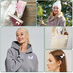 30 шт. 5-цветная полиэстеровая ткань с крыльями и пайетками&nbsp;DIY-GF0012-54