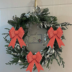 Рождественский ПВХ блестящий бант&nbsp;AJEW-SP0003-72A-01