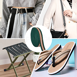 10 ярд полосатой ленты из полиэстера&nbsp;SRIB-WH0011-068B