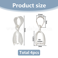 4 шт. 925 поручни для ледоруба из стерлингового серебра&nbsp;FIND-HS0002-08C