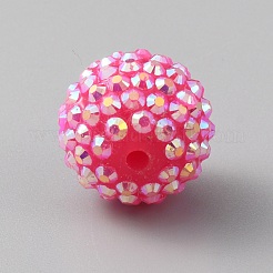 Акриловые бусины из горного хрусталя с цветным покрытием ab&nbsp;KY-WH0001-039B