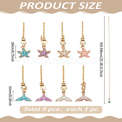 8 шт. эмалированные подвески для потолочного вентилятора с удлинителями цепи&nbsp;HJEW-LP00062