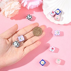 10шт 5 цвета непрозрачные акриловые бусины&nbsp;SACR-YW0001-90