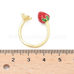 Латунные с эмалью манжеты открытые кольца для женщин&nbsp;LS-RJEW-Q019-01B-G