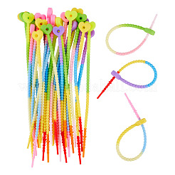 30 шт. 5-х цветные силиконовые кабельные стяжки в форме сердца&nbsp;SIL-TA0003-05