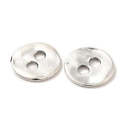 Свинец старинное серебро тибетский стиль Плоские кнопки круглые&nbsp;X-TIBE-R178-AS-LF